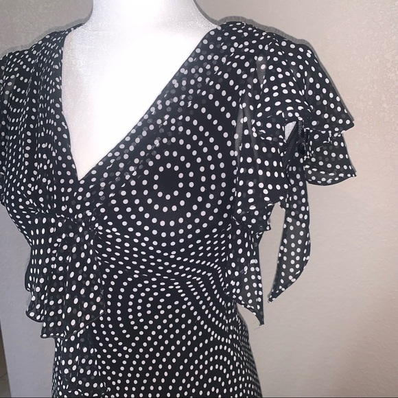 MSK black and white dress Size 6P - Picture 2 of 9